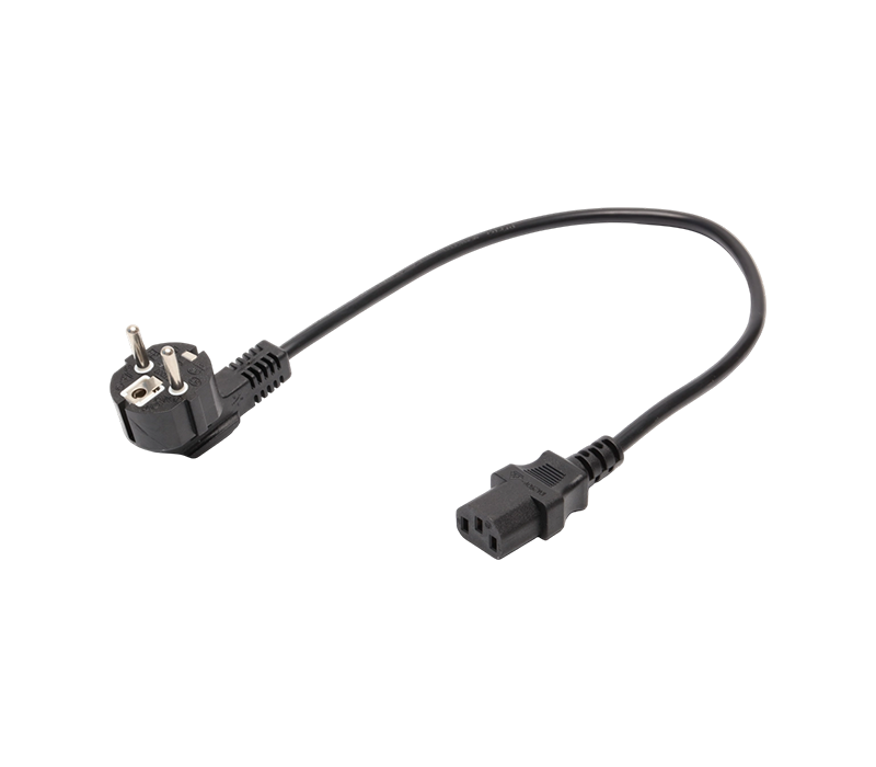 JT008/FY003 + JT-ST3 16A 250V, norme européenne, prise coudée à trois broches à 90 degrés avec connecteur IEC C13