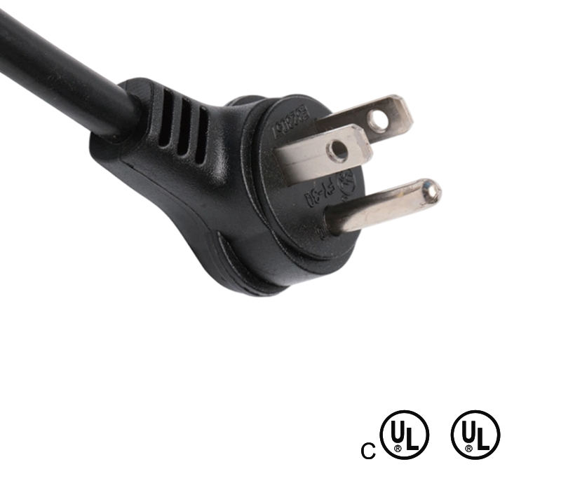 Prise coudée à trois broches standard américain FY-3Q 15A 125V