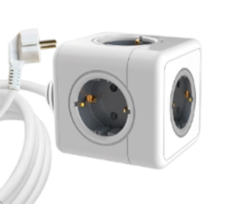 Multiprise cubique filaire E03 avec 5 prises de style européen