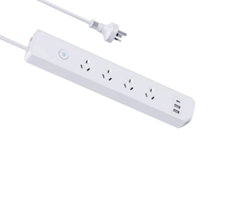 AU05 Multiprise de style australien avec 4 prises, 2 ports USB-A et 1 port USB-C